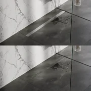 Brauer Douchegoot - 110x7.5cm - vloerflens - tegelinlegrooster omkeerbaar - RVS - geborsteld RVS DR-MRF110NG