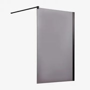 Vaste Douchewand Met 8 Mm Gehard Glas En Bristol Aluminium Matzwart & Grijs – Smoky & 120 X 195 Cm - Sklum