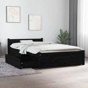 vidaXL Bedframe met lades zwart 90x200 cm