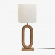 Tiberia Mangohouten Tafellamp Mangohout & Wit Ø30 Cm - ↑30 Cm Arlina - Sklum