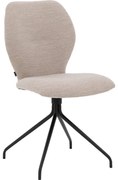 Goossens Eetkamerstoel Hera beige stof leuning, modern design