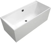 Villeroy & Boch Collaro inbouwbad rechthoek 180x80cm zwarte afvoerplug en mat wit uba180cor2nv-01