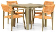 Tuinset 4 personen 90 cm Outdoor textiel Oranje Lifestyle Garden Furniture Dallas/Bristol