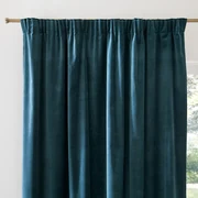 Gordijn in fluweel met aangerimpeld biesje, Velvet