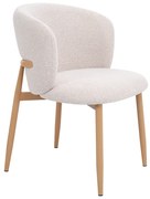 Eiken Eetkamerstoel Met Ronde Rug Creme