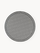 Ronde outdoor dubbelzijdig vloerkleed Reddy met ruitjesmotief