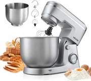 VEVOR Staande Mixer/Keukenmachine voor Bakken, 1500W Deegmixer met Roestvrijstalen Kommen (4,2 + 5,7L) & Deeghaak & Klopper & Garde, 10 Snelheden Kantelbare Mixer