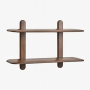 Wandplank In Hout Veleta Donker Acaciabruin & ↔︎ 80 Cm & 2 Schappen - Sklum
