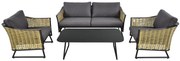 Lesli Living  Stoel-Bank Loungeset - Solamente - Wicker - Lesli Living