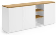 Kave Home Abilen Wit Dressoir Met Eiken Blad - 180x36x75cm.