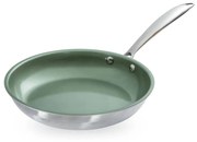 Just Vegan Koekenpan CeraVegan ECO 28 cm roestvrij staal groen