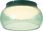 Art Deco plafondlamp groen met glas incl. LED 3-staps dimbaar - Thimble