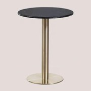 Cosmopolitan Ronde Marmeren Bartafel Zwart Marmer & Ø60 Cm & Champagne Goud - Sklum