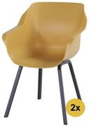 2x Sophie Element dining tuinstoel curry yellow Hartman