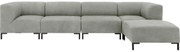 Goossens Excellent Bank Marshall Met Hocker groen, leer, 2 x 1,5-zits, urban industrieel