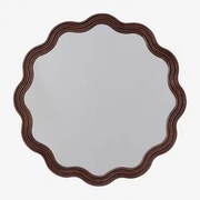 Ronde Wandspiegel Van Eikenhout Ø80 Cm Luesia Donker Hout - Sklum