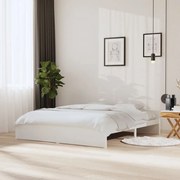 vidaXL Bedframe massief hout wit 180x200 cm 6FT Super King