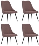 vidaXL Eetkamerstoelen 4 st stof bruin