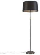 Vloerlamp staal met kap zwart 45 cm verstelbaar - Parte Design, Modern E27 rond Binnenverlichting Lamp