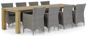Tuinset 8 personen 300 cm Wicker Grijs Garden Collections Dublin/Brighton