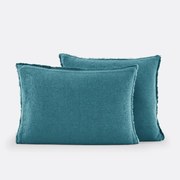 Kussensloop in gewassen linnen, laddersteek, Linot