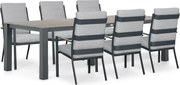 Tuinset 6 personen 240 cm Aluminium Grijs Lifestyle Garden Furniture Lecce/Valley