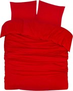 Dekbedovertrek Flanel– 100% zacht katoen – 200×200/220 – fel rood