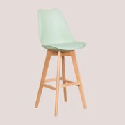 Nordic Hoge Kruk Met Kunstleren Kussen Celadon & ↑75 Cm - Sklum