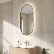 Ben Vita ovale spiegel met LED verlichting en anti-condens 50x100 cm Mat Goud