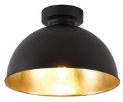 Smart plafondlamp zwart met goud 28 cm incl. Wifi A60 - Magnax