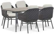 Tuinset 4 personen 180 cm Aluminium/wicker Grijs Santika Furniture Santika