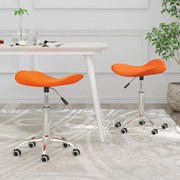 vidaXL Eetkamerstoelen draaibaar 2 st kunstleer oranje