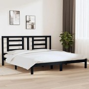 vidaXL Bedframe massief grenenhout zwart 200x200 cm