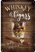 Metalen bord Whiskey & Cigars - Aged to Perfection