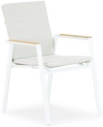 Tuinstoel stapelbaar Aluminium/textileen Wit Lifestyle Garden Furniture Fiora met kussen