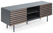 Kave Home Kesia Mat Grijs Tv-meubel Met Walnoot - 162x45x58cm.