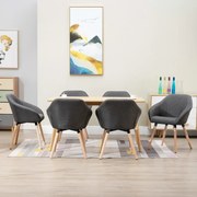 vidaXL Eetkamerstoelen 6 st stof donkergrijs