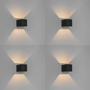 Set van 4 Moderne wandlampen zwart - Transfer Modern G9 vierkant Binnenverlichting Lamp