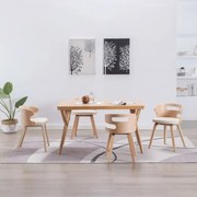 vidaXL Eetkamerstoelen 4 st gebogen hout en kunstleer crème