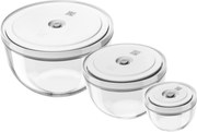 ZWILLING Fresh&amp;Save BOWLS Vacuümkommen set S/M/L / 6-delig, Glas, transparant-wit - Fresh&amp;Save BOWLS - ZWILLING