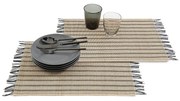 Set van 4 placemats met franjes, TYPHIA