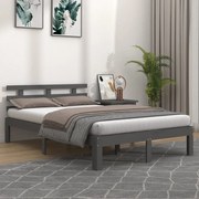 vidaXL Bedframe massief hout grijs 120x200 cm