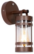 Buiten wandlamp met schemerschakelaar / dag-nacht sensor met bewegingsmelder roestbruin IP44 met schemersensor - Ruben Industriele / Industrie / Industrial E27 IP44 Buitenverlichting cilinder / rond