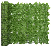 vidaXL Balkonscherm met groene bladeren 300x100 cm