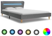 vidaXL Bedframe met LED stof lichtgrijs 120x200 cm