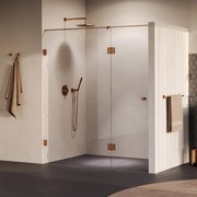 Brauer Void Carving profielloze nisdeur 170cm met draaideur 70cm aan glas koper geborsteld PVD