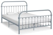 vidaXL Bedframe metaal grijs 140x200 cm