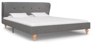 vidaXL Bedframe stof lichtgrijs 135x190 cm