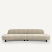 6-zits bank in linnen fluweel, Rosebury, ontwerp door Emmanuel Gallina