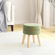 vidaXL Hocker rond fluweel mosterdgroen